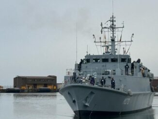 Vânătorul de mine M 270 „Sublocotenent Ion Ghiculescu”. FOTO Forțele Navale Române