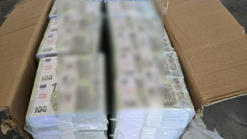 Bancnotele false erau recuzită de film. FOTO Poliția Română