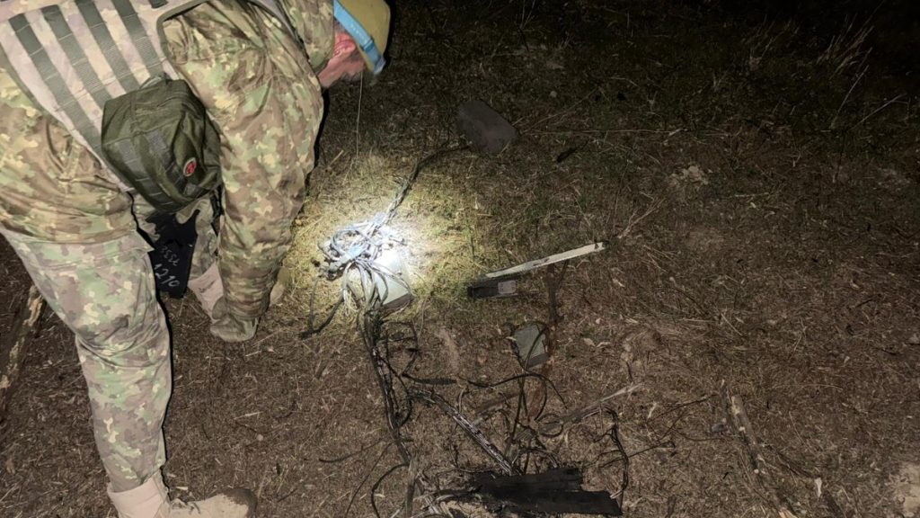 O dronă a căzut în județul Tulcea. FOTO ISU Delta