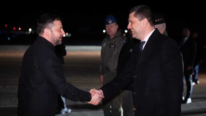 Zelenski și Miruță, la Călărași. FOTO MApN